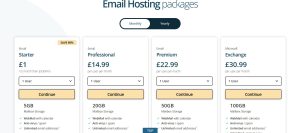 Email Hosting Plans