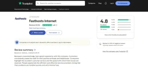 Trustpilot Rating fasthosts